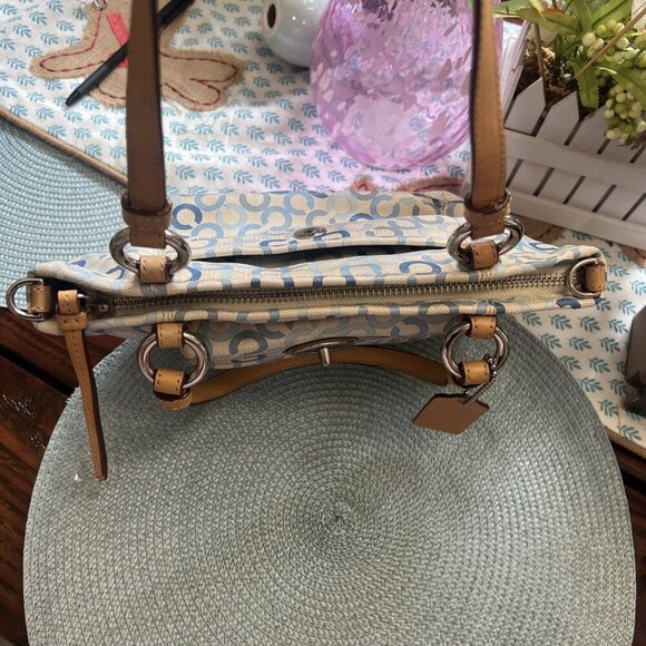 Coach Op Art Light Blue, Off White/Cream, L0869-13141, Handbag, purse - Picture 10 of 11